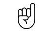 Fist with elongated little finger line icon. Hand, pinky, sign. Gesturing concept. Can be used for topics like communication, promise, cooperation - Vector 