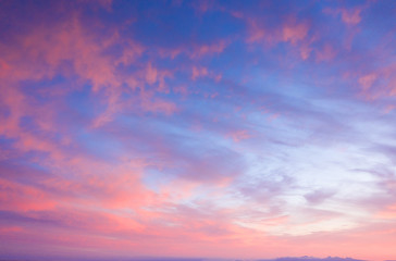 Wall Mural - beautiful sunset clouds in pink colors