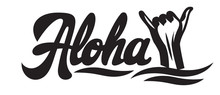 Vector Monochrome Illustration With Stylish Inscription Aloha And Hand