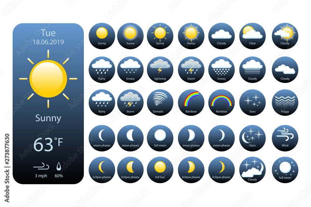 Weather Performance Icon set Weather Icons For Print, Web or Mobile App vector eps 10 Stock ...