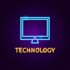 Wall Mural - Technology Neon Label