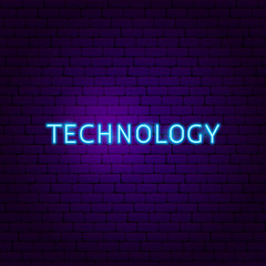 Sticker - Technology Text Neon Label