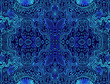 Vintage psychedelic tryppi colorful fractal pattern. Gradient blue, dark blue colors. Decorative surreal abstract mandala with maze of ornament shamanic fantasy texture.