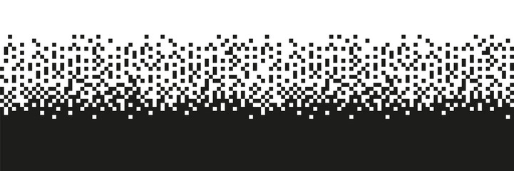 Pixel Black and White Seamless Pattern. Pixel abstract mosaic background, Vector illustration for website, card, poster