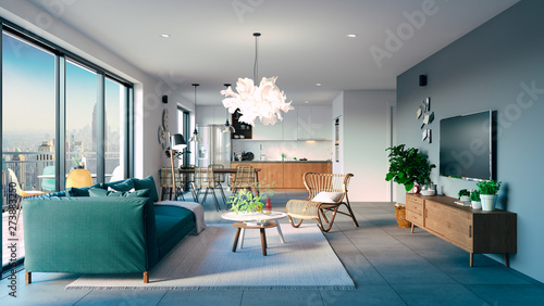 3d Beautiful Interior Living Room Render Kaufen Sie Diese