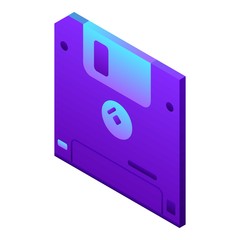 Wall Mural - Floppy disk icon. Isometric of floppy disk vector icon for web design isolated on white background