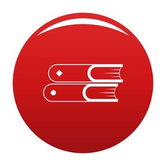 Sticker - Book two icon. Simple illustration of book two vector icon for any design red