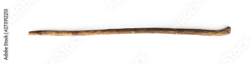 Fotografía magic stick, wooden walking stick isolated on white background