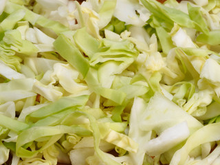 Chopped green cabbage macro