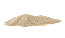 Pile Of River Sand Isolated On A White Background