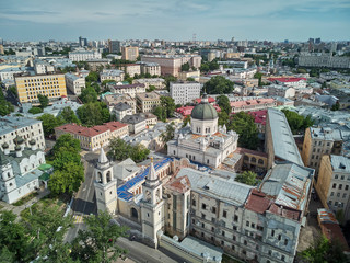 Ivanovsky Convent in Moscow. Ivanovsky Convent is a large stauropegic Russian Orthodox convent in Moscow. Aerial view