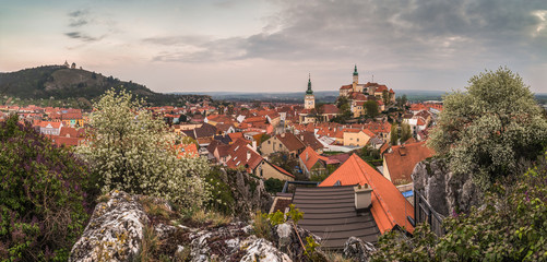 Wall Mural - Panoramic View of Town of Mikulov with Mikulov Castle in South Moravia, Czech Republic