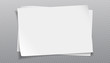 © flas100 - White note, notebook paper with curled corner for text or advertising message on grey squared background