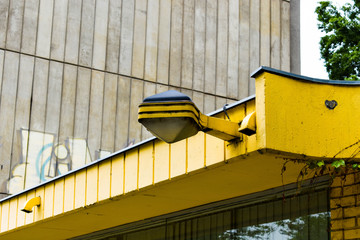 Old type street lamp.  street lamp on yellow background