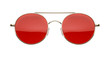 © pixelrobot - Gold Frame Red Lens Sun Glasses Front