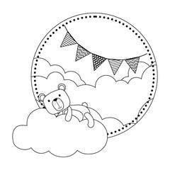 Sticker - Teddy bear cartoon design vector illustration