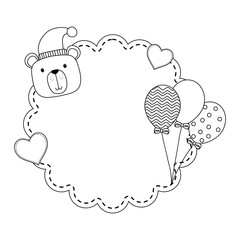 Poster - Teddy bear cartoon with balloons design