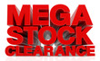 3D MEGA STOCK CLEARANCE word on white background 3d rendering