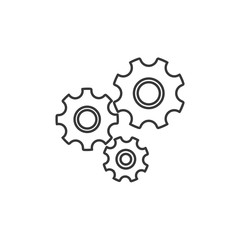 Poster - Gear icon black color editable. Gear symbol Flat vector sign isolated on white background. Simple vector illustration for graphic and web design.