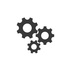 Poster - Gear icon black color editable. Gear symbol Flat vector sign isolated on white background. Simple vector illustration for graphic and web design.