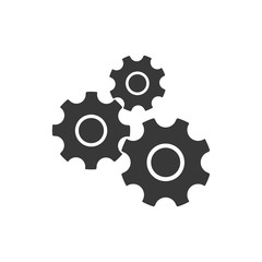 Poster - Gear icon black color editable. Gear symbol Flat vector sign isolated on white background. Simple vector illustration for graphic and web design.