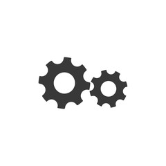 Poster - Gear icon black color editable. Gear symbol Flat vector sign isolated on white background. Simple vector illustration for graphic and web design.