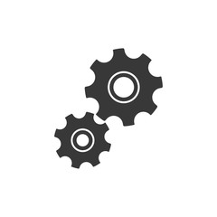Poster - Gear icon black color editable. Gear symbol Flat vector sign isolated on white background. Simple vector illustration for graphic and web design.