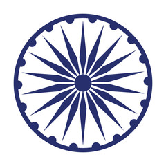 Wall Mural - ashoka chakra symbol icon cartoon