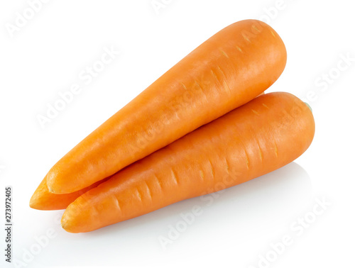 Fotografía Fresh carrot isolated on white background, healthy diet food drink