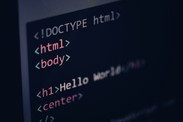 html code - html5 computer language programming javascript code internet text editor components on d