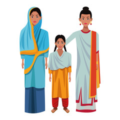 Wall Mural - indian family avatar cartoon character