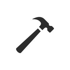 Poster - Hammer icon template black color editable. Hammer symbol Flat vector sign isolated on white background. Simple vector illustration for graphic and web design.