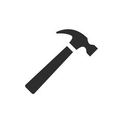 Poster - Hammer icon template black color editable. Hammer symbol Flat vector sign isolated on white background. Simple vector illustration for graphic and web design.