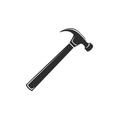 Poster - Hammer icon template black color editable. Hammer symbol Flat vector sign isolated on white background. Simple vector illustration for graphic and web design.