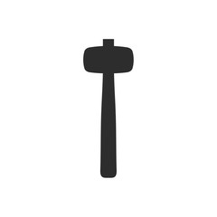 Aufkleber - Hammer icon template black color editable. Hammer symbol Flat vector sign isolated on white background. Simple vector illustration for graphic and web design.
