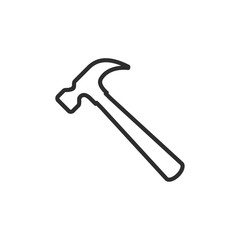 Poster - Hammer icon template black color editable. Hammer symbol Flat vector sign isolated on white background. Simple vector illustration for graphic and web design.