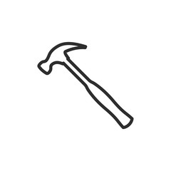 Poster - Hammer icon template black color editable. Hammer symbol Flat vector sign isolated on white background. Simple vector illustration for graphic and web design.