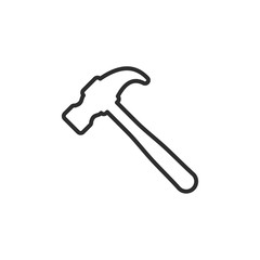 Poster - Hammer icon template black color editable. Hammer symbol Flat vector sign isolated on white background. Simple vector illustration for graphic and web design.