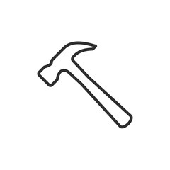 Poster - Hammer icon template black color editable. Hammer symbol Flat vector sign isolated on white background. Simple vector illustration for graphic and web design.