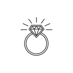 Poster - Ring Diamond icon template black color editable. Ring Diamond symbol Flat vector sign isolated on white background. Simple vector illustration for graphic and web design.