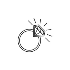 Leinwandbilder - Ring Diamond icon template black color editable. Ring Diamond symbol Flat vector sign isolated on white background. Simple vector illustration for graphic and web design.