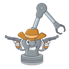 Poster - Cowboy robotic arm machine isolated on character