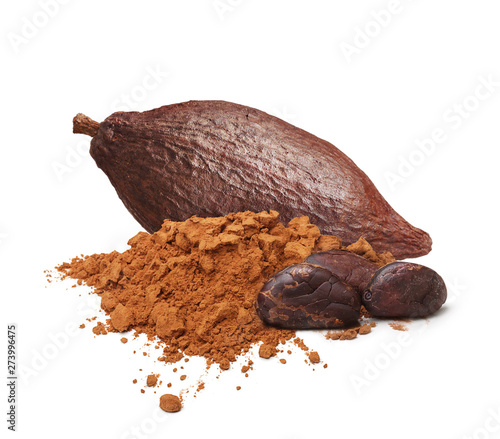 Fotomural Cacao beans and powder isolated