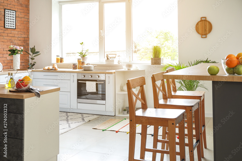 Interior of modern comfortable kitchen