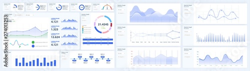 Fotografía Modern infographic template with statistics finance charts