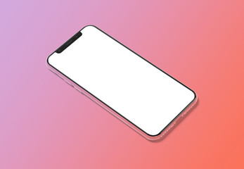 Wall Mural - modern smartphone mockup on gradient background 3d rendering