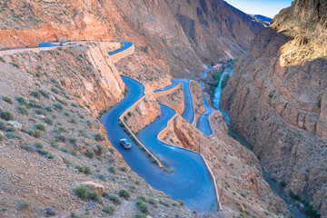 Wall Mural - Winding mountain pass at the Dades Gorges, Morocco