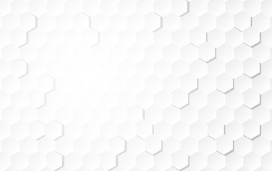 Wall Mural - abstract white background of embossed surface hexagon,honeycomb modern pattern concept, creative lig
