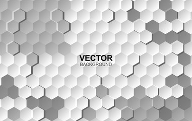 Wall Mural - abstract white background of embossed surface hexagon,honeycomb modern pattern concept, creative lig