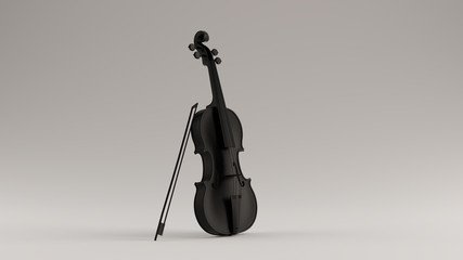 Black Violin and Bow 3 Quarter Right View